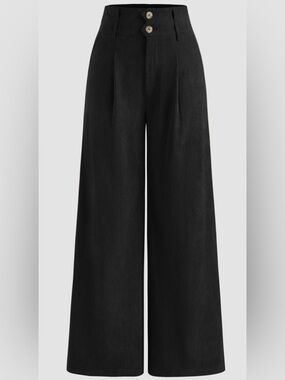 Cider High-Waist Wide-Leg Black Pants